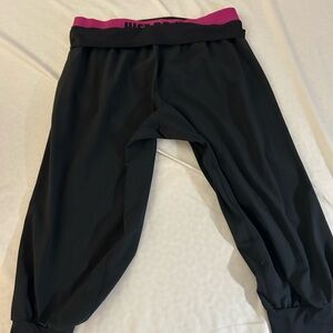 Nike Women's Black Joggers with Pink Waistband